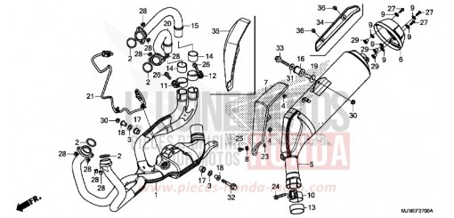 SILENCIEUX D'ECHAPPEMENT VFR800XH de 2017